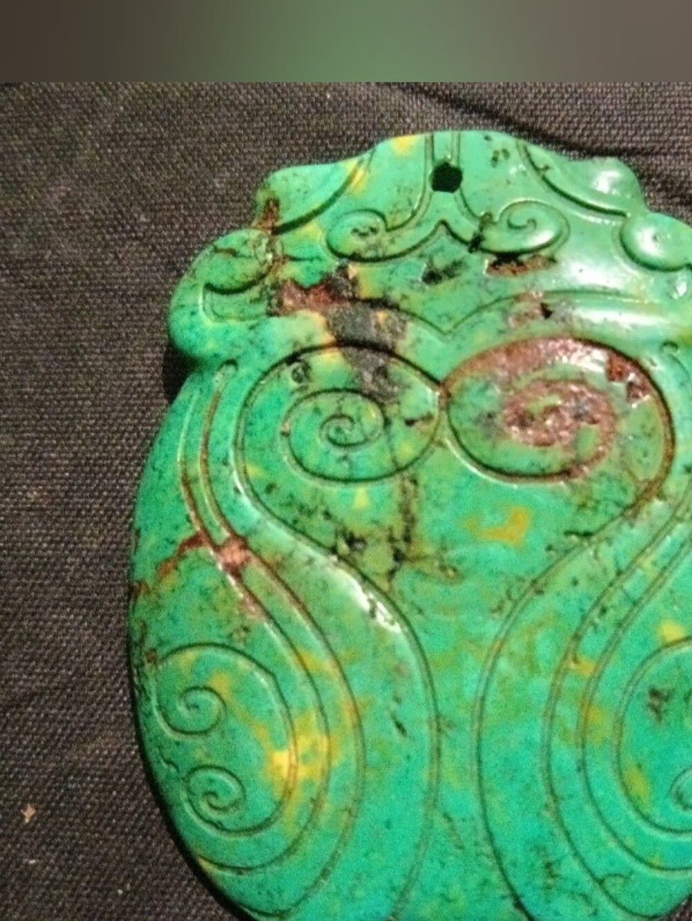 Green Decorative Cicada Art Pendant Turquoise